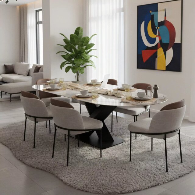 Cross ceramic dining table