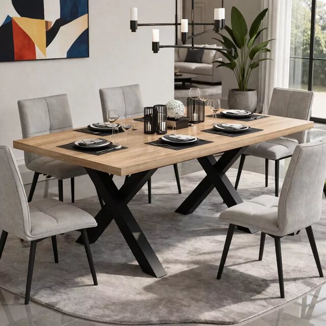 X Steel dining table